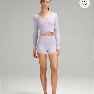 NWT Lululemon wrap-front ribbed long sleeve top size 4